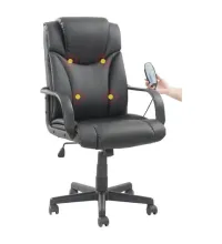 Кресло руководителя Relax MS-001, 4 массажных модуля, экокожа, черное